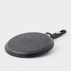 Сковорода блинная Мечта «Гранит Black», d=22 см, пластиковая ручка, антипригарное покрытие, литой алюминий, чёрная - Фото 3