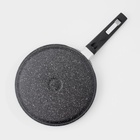 Сковорода блинная Мечта «Гранит Black», d=22 см, пластиковая ручка, антипригарное покрытие, литой алюминий, чёрная - Фото 4