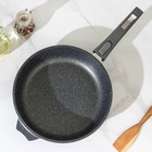 Сковорода «Гранит», d=26 см, антипригарное покрытие, съёмная ручка, стеклянная крышка, цвет серый - фото 4305041