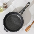 Сковорода «Гранит», d=24 см, съёмная ручка, антипригарное покрытие, стеклянная крышка, цвет серый - Фото 2