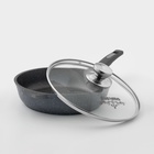 Сковорода Мечта «Гранит», d=24 см, съёмная ручка, антипригарное покрытие, стеклянная крышка, литой алюминий, серая - Фото 2