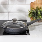 Сковорода Мечта «Гранит», d=24 см, съёмная ручка, антипригарное покрытие, стеклянная крышка, литой алюминий, серая - Фото 11