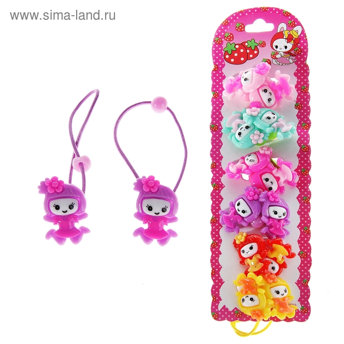резинка для волос "Детская радость" (набор 12 шт) девочка - Фото 1