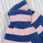 Перчатки молодёжные "Велюр", размер 8, цвет синий/розовый (арт. 58971) - Фото 2