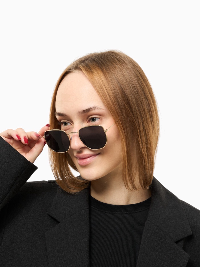 Очки солнцезащитные «OneSun. Круглые», uv 400, линза 4.5×5.5 см, цвет золотой, чёрный - Фото 1