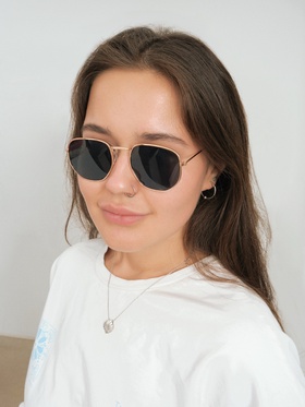 Очки солнцезащитные «OneSun. Круглые», uv 400, линза 4.5×5.5 см, цвет золотой, чёрный  (артикул 4703611)  большой выбор товаров оптом и в розницу по низким ценам с доставкой