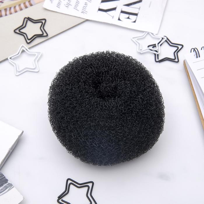 Валик-резинка для создания пучка, 4.5×10 см, чёрный - Фото 1