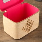 Шкатулка кожзам с зеркалом "Золотые символы" молочная 16,5х14,5х21 см - Фото 3