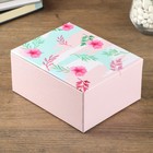 Шкатулка кожзам для украшений "Розовый цветок" розовая 8,7х18,2х14,3 см - Фото 4