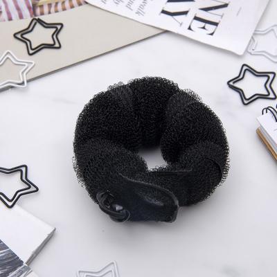 Валик с креплением и резинкой для создания пучка, 4×18 см, чёрный