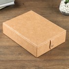 Шкатулка кожзам для украшений "Ромбики - кракелюр" кофе с молоком 6х18х24 см 4768189