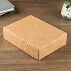 Шкатулка кожзам для украшений "Ромбики - кракелюр" кофе с молоком 6х18х24 см 4768189