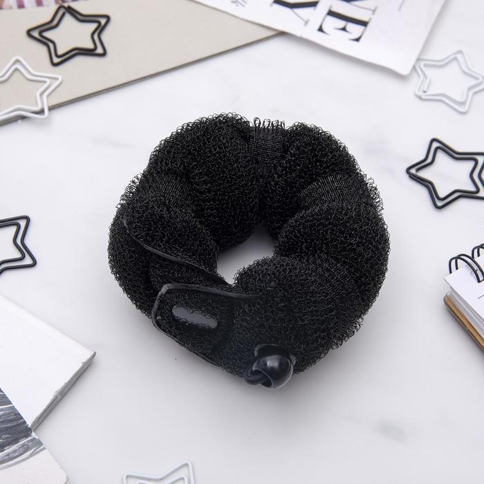 Валик с креплением и резинкой для создания пучка, 5×22.5 см, чёрный - Фото 1