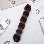 Валик с креплением и резинкой для создания пучка, 5×22.5 см, коричневый - Фото 2