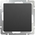 Выключатель одноклавишный  WL04-SW-1G цвет графит рифленый, материал пластик - фото 4080722