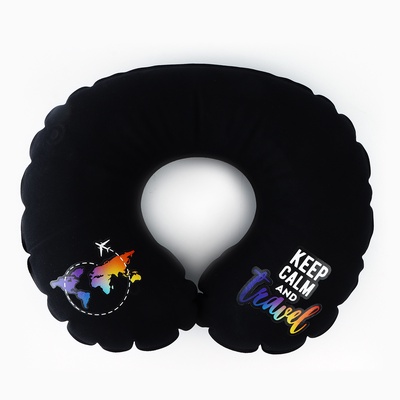 Подушка для путешествий Keep calm and travel, чёрная