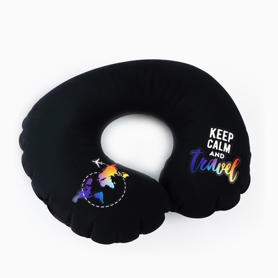 Подушка для путешествий Keep calm and travel, чёрная