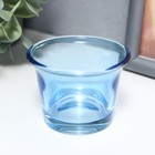 Подсвечник стекло на 1 свечу "Глянец" синий 4,7х6,2х6,2 см - Фото 3
