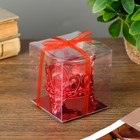 Подсвечник пластик, стекло на 1 свечу "Капельки" красный 7х6х6 см - Фото 6