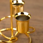 Подсвечник металл на 4 свечи "Спираль" золото 16х9х9 см - Фото 3
