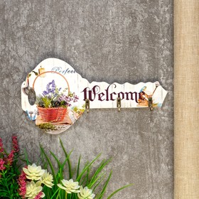 Крючки декоративные дерево «Ключ с лавандой», ключница настенная, панно, 24×12×3 см 4764190