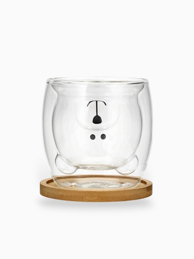 Стакан стеклянный с подставкой Дорого внимание «Моя порция счастья», 300 мл