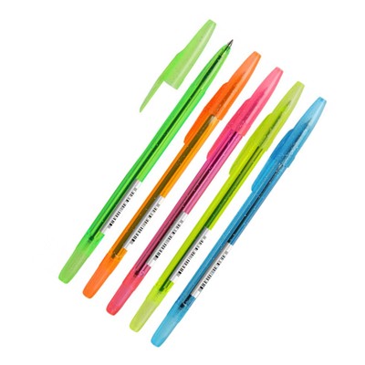 Ручка шариковая "Стамм" 511 NEON с блестками, узел 0.7 мм, чернила синие на масляной основе, стержень 152 мм, микс