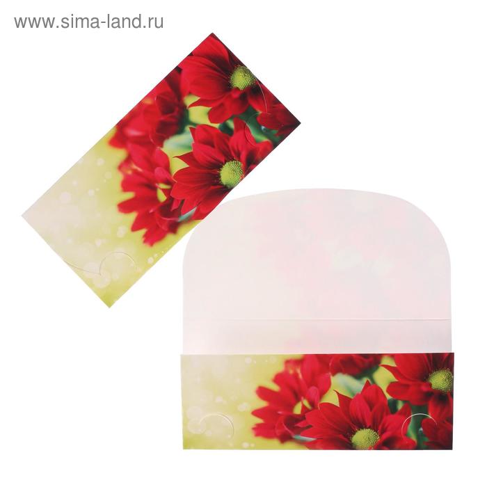 Конверт для денег "Универсальный" хризантемы красные - Фото 1