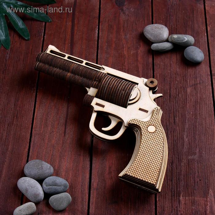Сувенир деревянный пистолет "Револьвер" - Фото 1