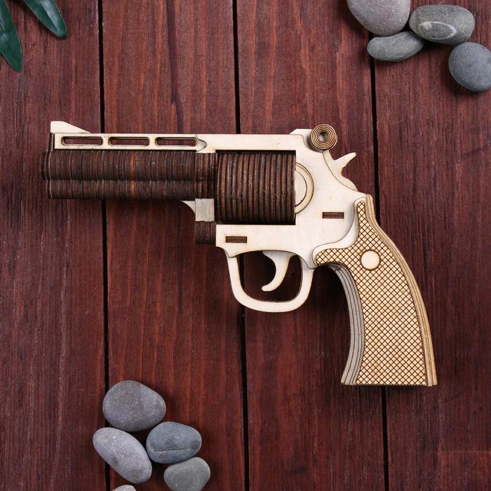 Сувенир деревянный пистолет "Револьвер" - фото 1918952748