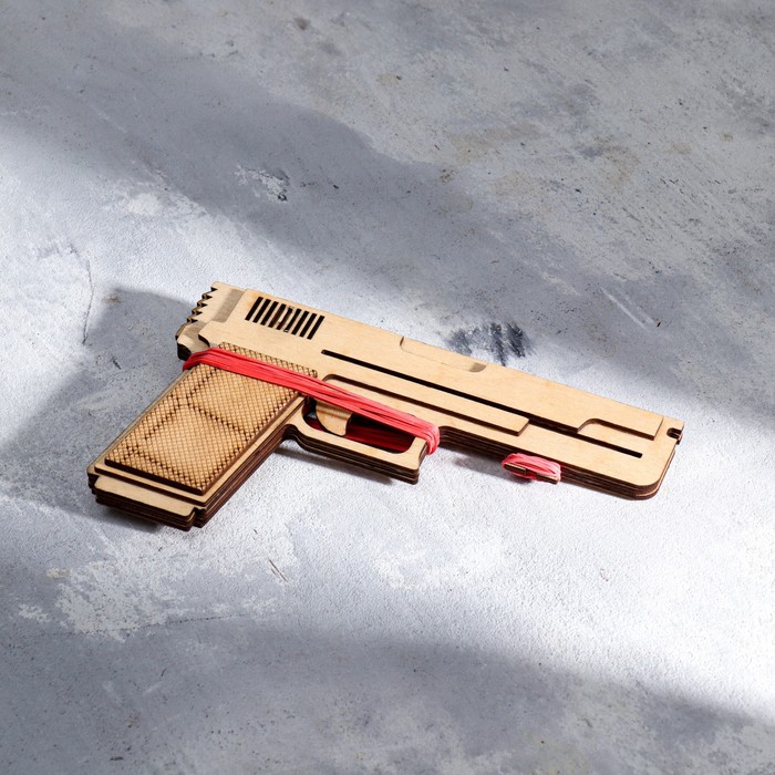 Сувенир деревянный пистолет резинкострел ТТ, стреляет резинками - фото 1908555489
