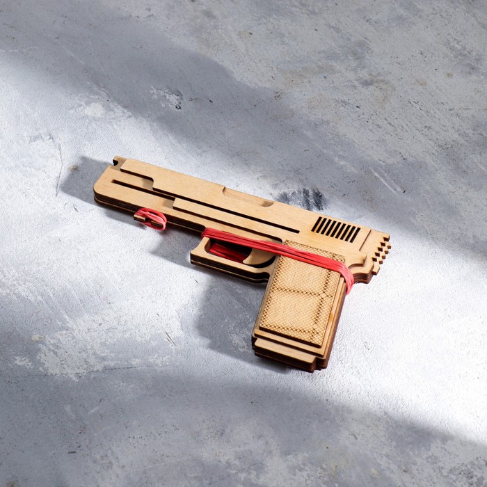 Сувенир деревянный пистолет резинкострел ТТ, стреляет резинками - фото 1890927377