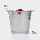 Ведро, 7 л, с крышкой, нержавеющая сталь - Фото 2