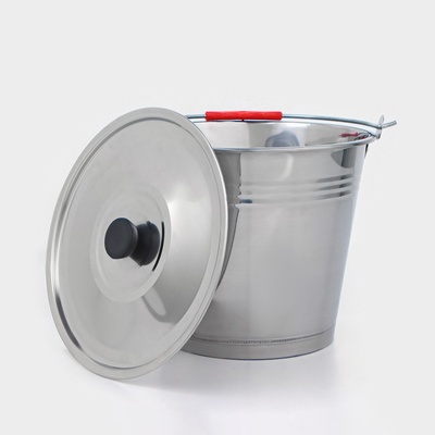 Ведро из нержавеющей стали с крышкой, 7 л