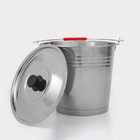 Ведро,10 л, с крышкой, нержавеющая сталь - Фото 3