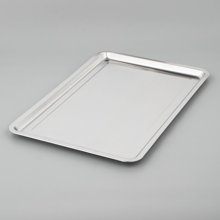 Поднос из нержавеющей стали, 59.5×39.5×1.5 см - Фото 1