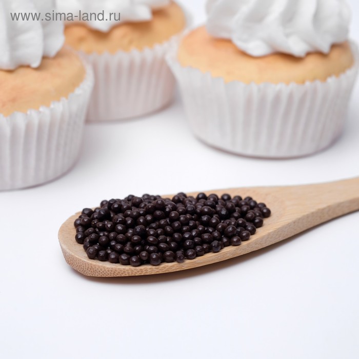 Посыпка кондитерская с мягким центром для йогурта, Темный 50г - Фото 1