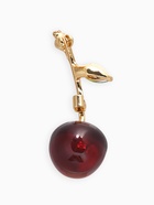 Брошь «Вишенка», цвет бордово-зелёный в золоте - Фото 3