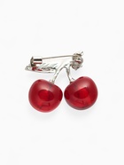 Брошь «Вишни», наливные, бордовая в серебре - Фото 3