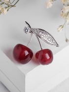 Брошь «Вишни» наливные, цвет бордовый в серебре - Фото 5