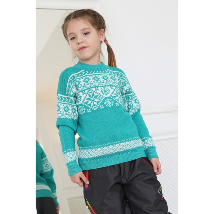 Джемпер для девочек, размер 40, цвет зелёный - Фото 1