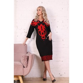 Платье женское, размер 42, цвет красный, чёрный