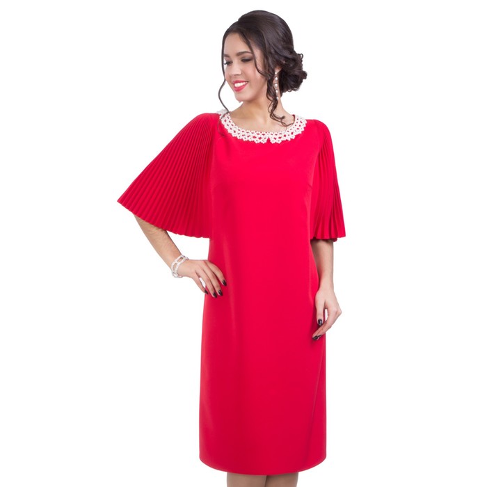 Платье женское, размер 42, цвет красный