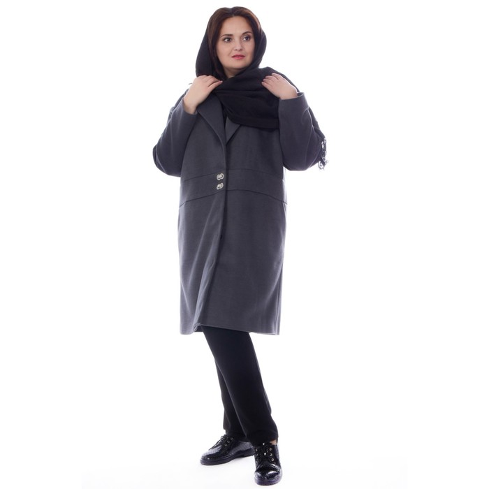 Пальто женское, размер 54, цвет серый
