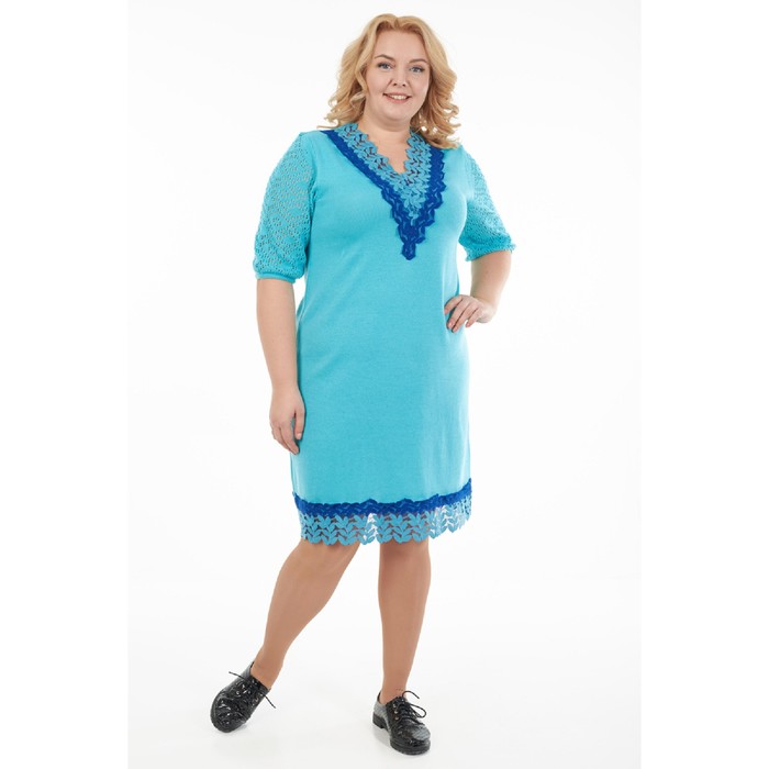 Платье женское, размер 54, цвет бирюзовый