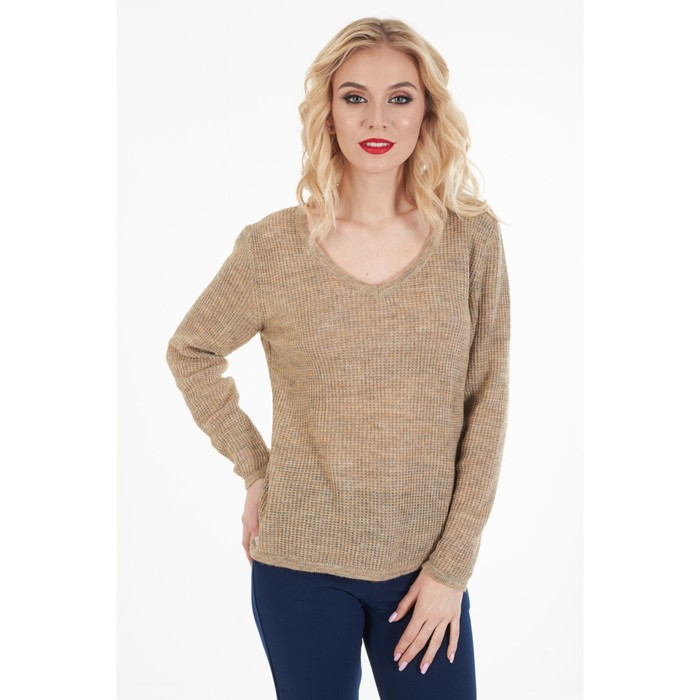Пуловер женский, размер 48, цвет бежевый