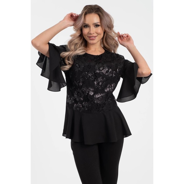 Блуза женская, размер 44, цвет чёрный