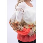 Блуза женская, размер 52, цвет белый, коралловый - Фото 3