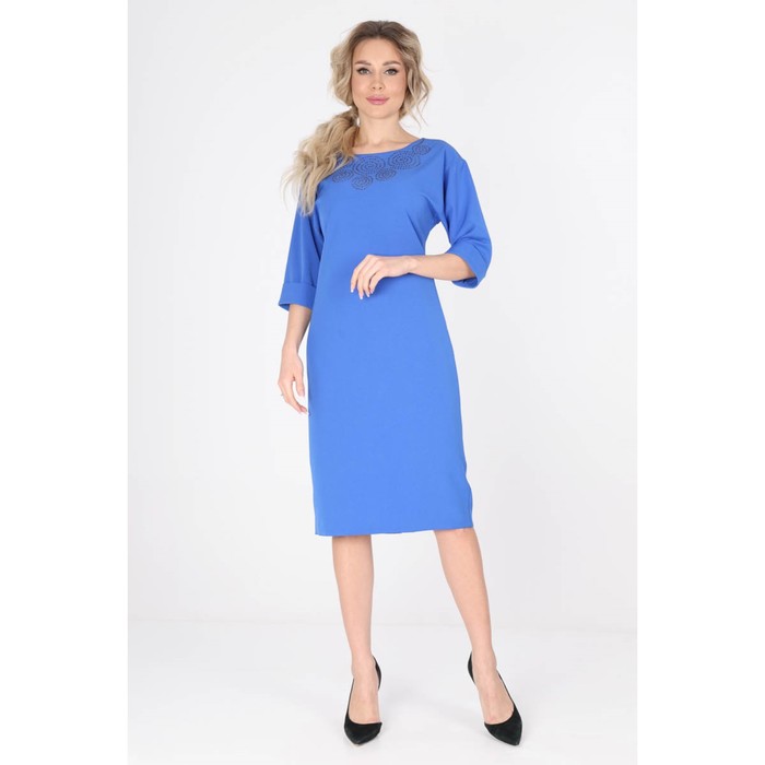 Платье женское, размер 44, цвет синий