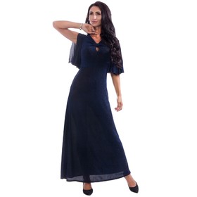 Платье женское, размер 42, цвет чёрный, синий